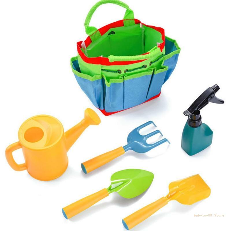 Y4UD Kunststoff-Gartenwerkzeug, Spielzeug, Sandkasten, Sandkasten-Werkzeug mit Schaufel, Gießkanne, interaktives Sandspielzeug