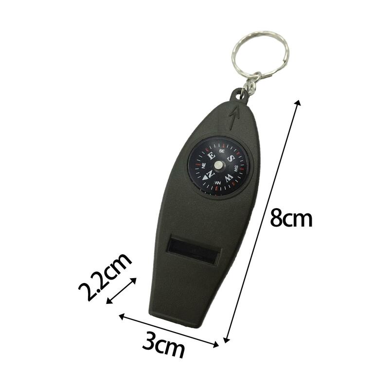 2x fischietto termometro Combo Survival Multitool lente d'ingrandimento per l'escursionismo