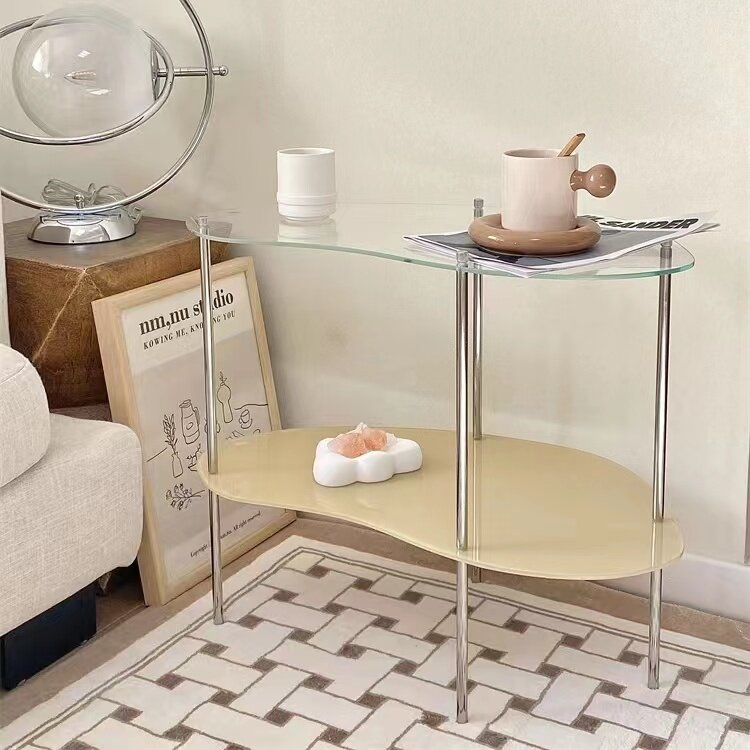 Nordic Coffee Table Living Room Sofa Side Table Bedroom Double Bedside Table Storage Table Furniture Service Tables Console Tabl