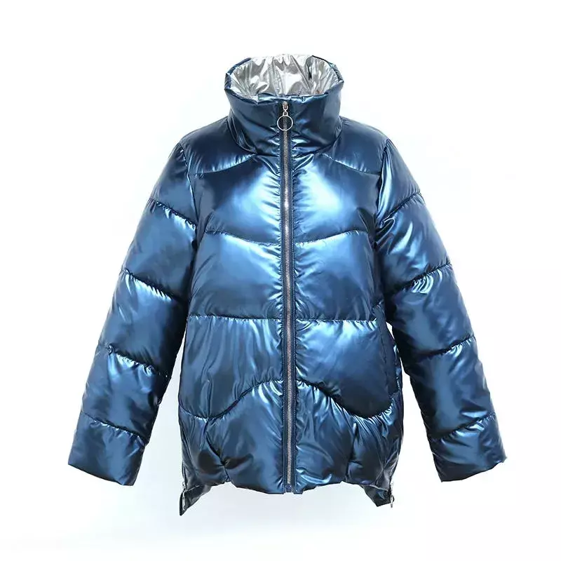 2024 nuova giacca invernale da donna lucida Parka Stand Callor piumino di cotone caldo Casual cotone imbottito Parka cappotto da neve