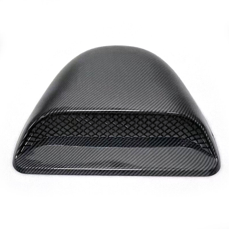 Universal Car Black Carbon Fiber Style Plastic Air Flow Intake Hood Scoop Vent Bonnet Decorative Cover