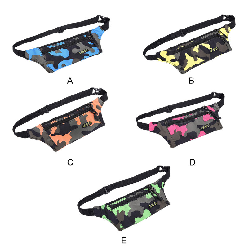 Portable And Durable Money Waist Belt   For Travel Secure Lock Polyester Boys Girls Kids Comouflage Fanny Pack Camouflage orange