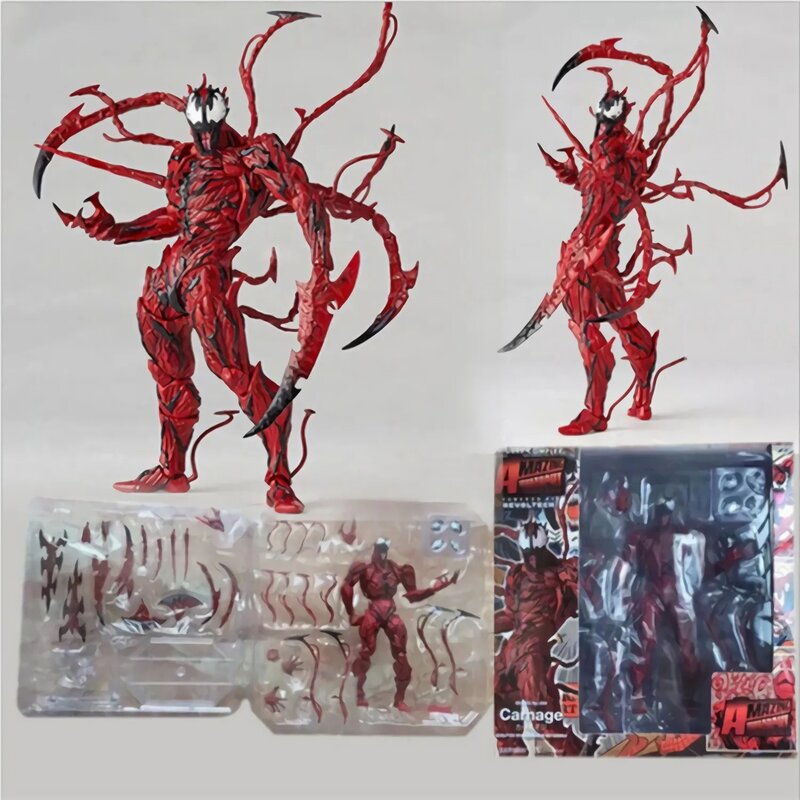 Marvel Movie Super Hero Venom Carnage Figure Toy Model Character Amazing Spider-Man Movable Cosplay Massacre Xmas Birthday Gift