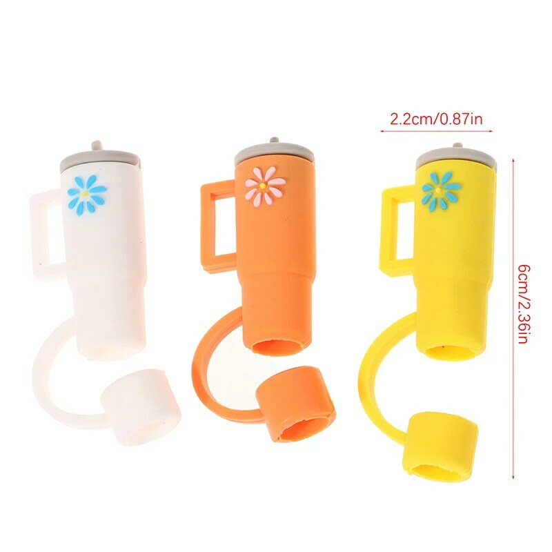 1Pc Cartoon Silicone Straw Stopper Cap Fit With Cup Tools Drinking Dust Cap Splash Proof Plugs Glass Cup Decoration