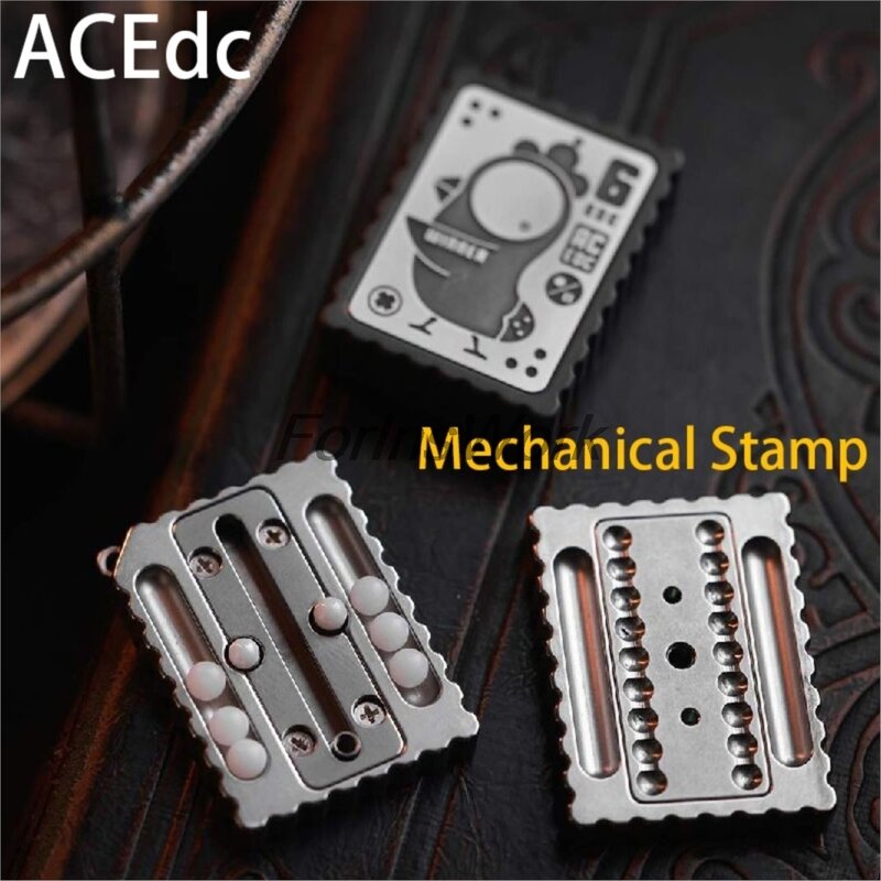 ACEdc-colgante de collar con sellos mecánicos, juguetes giratorios de Metal para aliviar el estrés