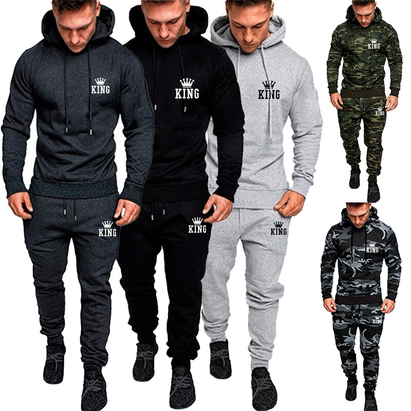 Men's clothing fashion camouflage sportswear jogging wear hooded sportswear set hooded+sports pants sportswear