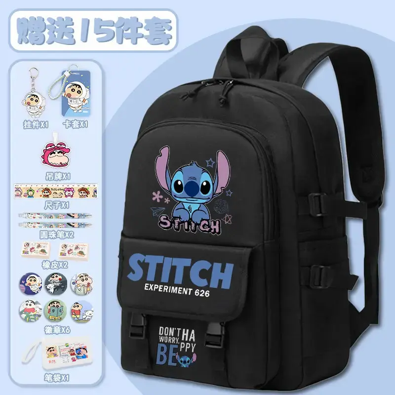 Disney New Stitch Student Schult asche große Kapazität wasserdichte Schulter polster niedlichen Kinder College-Rucksack
