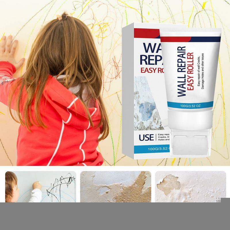 Wall Repair Cream 100g Wall Mending Agent Renovation Paste Waterproof Quick Dry Roller Brush Design Paste Crack-Resistant