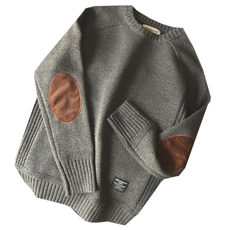 2023 męski sweter jesienny nowy modny swobodny luźny, gruby z okrągłym dekoltem wełniany dzianinowy Harajuku Streetwear M-5XL