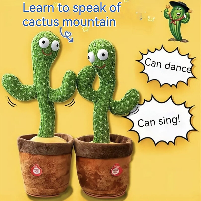 Juguete parlante de Cactus bailarín encantador, grabación de sonido de carga, muñeca de repetición, Cactus Kawaii, juguetes educativos para niños, regalo de cumpleaños
