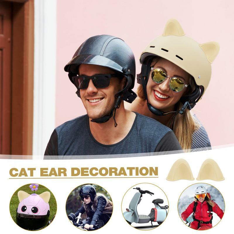 Flair 2-cascos de motocicleta para hombre y mujer, cascos con orejas de gato, decoración, accesorios, 2 piezas