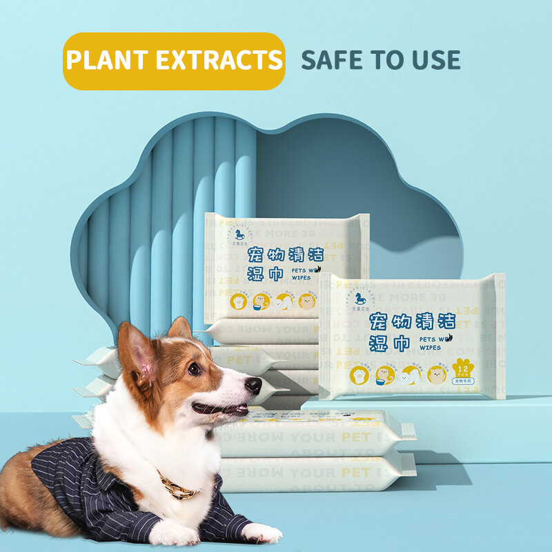 Toallitas desodorizantes para el cuidado de mascotas, paquete de 10 (120 piezas), para perros y gatos, No requiere lavado