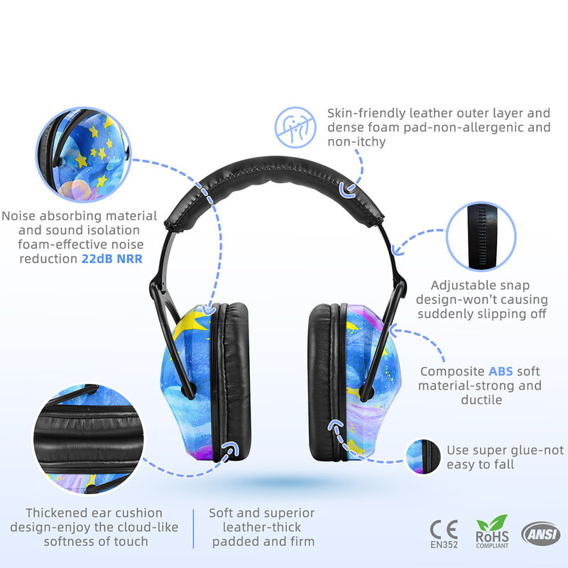 HOCAZOR-orejeras de protección auditiva para niños, orejeras protectoras de seguridad para niños, con reducción de ruido