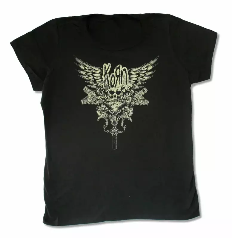 NO.2 A1181, черная футболка для девочек-подростков с изображением черепа, крыльев, новой группы Merch, футболка на заказ