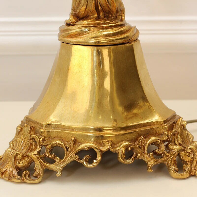 Jewellerytop rococo luxury crystal table light classic decoration brass table lamp