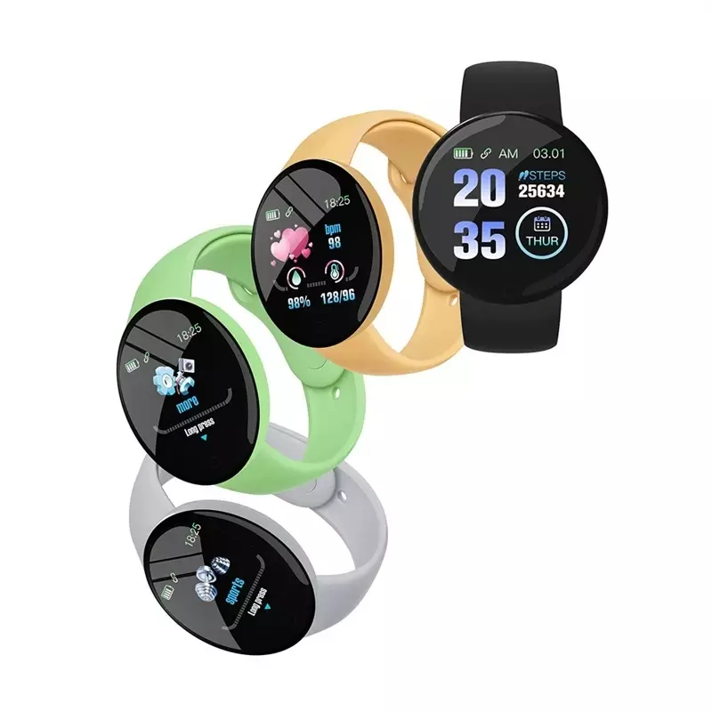 Smartwatch D18 Real Stepcount Fitness Multi Function Step Connected Smart Watch per uomini e donne adatto per e telefono Android