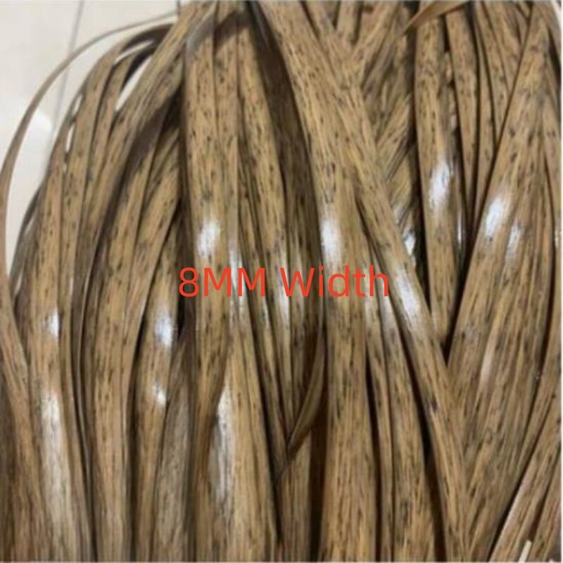 10 Meters PE Wood Color PE Flat Gradient Synthetic Rattan Material Weaving Plastic Cane For Outdoor Chair Table Basket