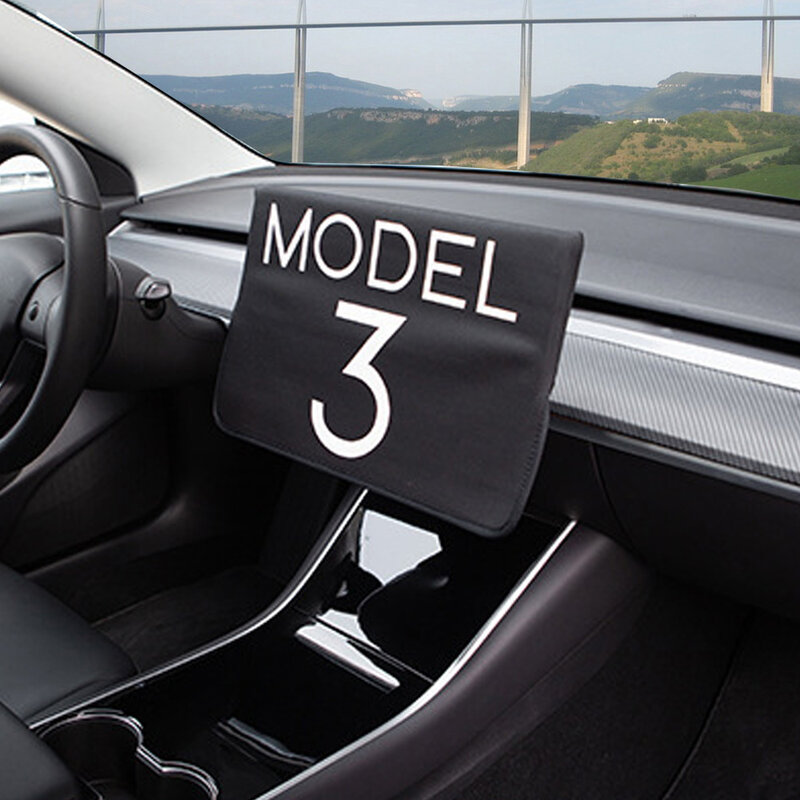 สำหรับ Tesla รุ่น3 Y ปลอกคลุมนำทางบนม่านบังแดดฟิล์มป้องกันหน้าจอผ้ากันน้ำที่มีโลโก้รุ่น3