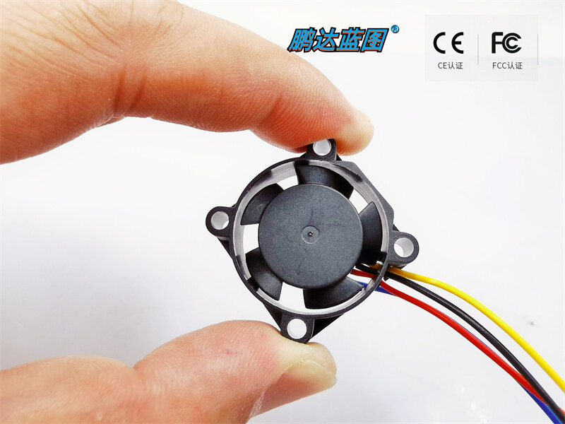 Pengda-الأزرق طباعة مزدوجة الكرة تحمل مروحة ، التحكم في درجة الحرارة ، PWM مايكرو ، 25x25x10 مللي متر ، 2.5 سنتيمتر ، 12 فولت ، 5 فولت