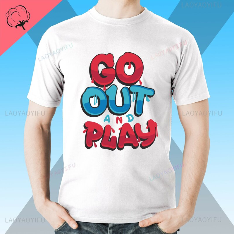 Camiseta de gola redonda masculina e feminina, roupa de rua divertida, top estampado gráfico de algodão casual, roupas da moda