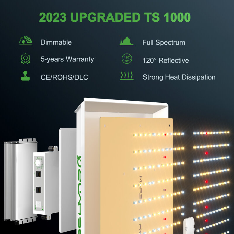 Lampe horticole de croissance LED, 2024 Grain Hydro TS 600 1000 2000 3000, éclairage pour culture hydroponique intérieure de plantes, végétation/floraison, remplace HPS/HID
