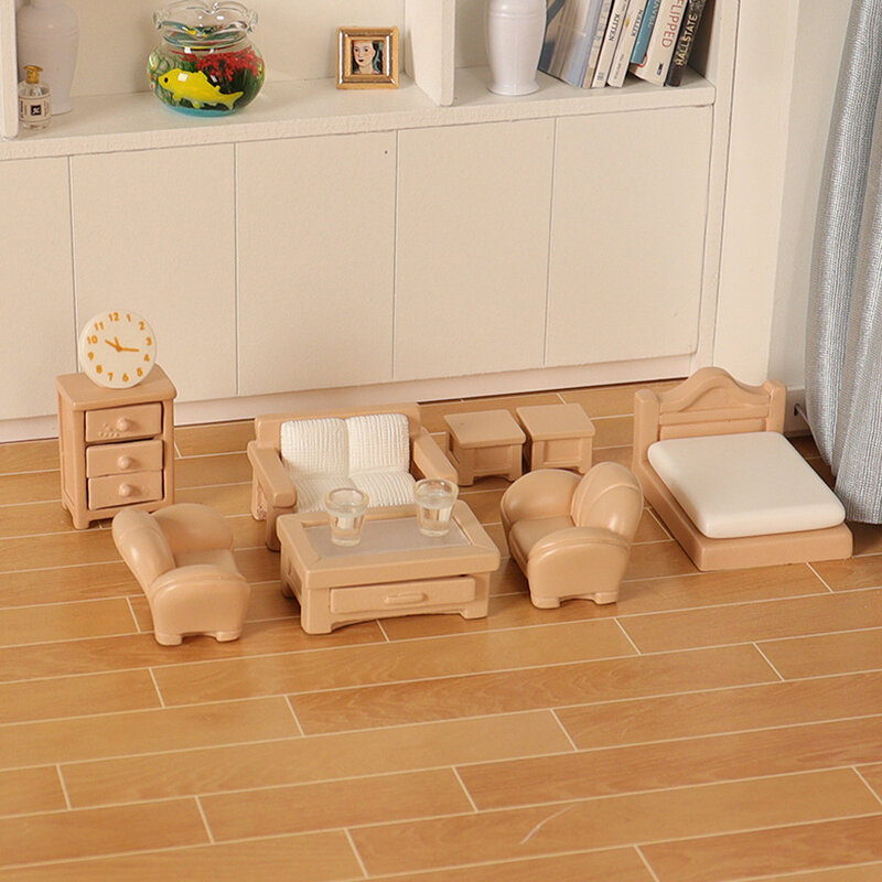 Dollhouse Miniature Furniture Set for Kids, Pretend Play Toy, Decoração do Quarto, Acessórios para Sala, 1:12