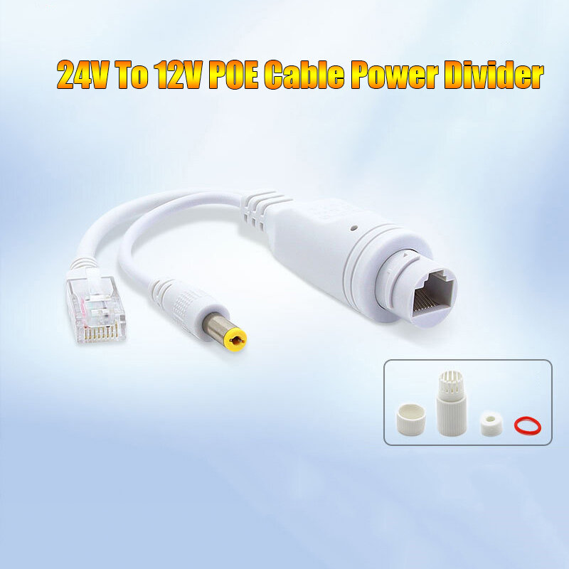 1pc POE rozdzielacz kabli 24V przekształca się w 12V 2A Separator zasilania kabel POE moduł złącza zasilania dzielnik mocy
