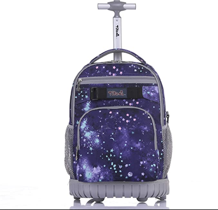 Kids Rolling Luggage Backpack Bag With Wheels School Trolley Bag for girls  Kids Travel Rolling Suitcase School Wheeled Backpack