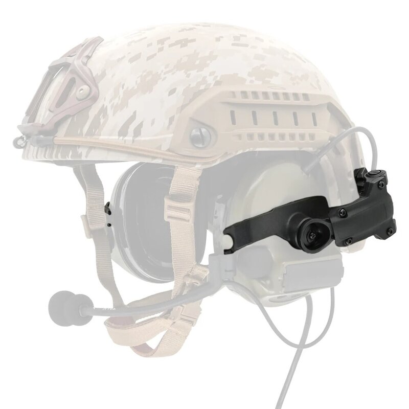 Helmet ARC rail adapter kit is compatible with Peltor ComTac II III tactical headset