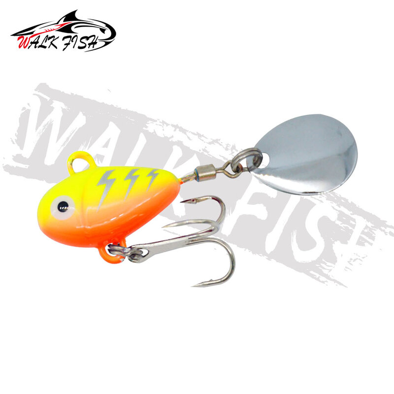 WALK FISH 1PCS New Metal Mini VIB With Spoon Fishing Lure 10g 2.1cm Fishing Tackle Pin Crankbait Vibration Spinner Sinking Bait