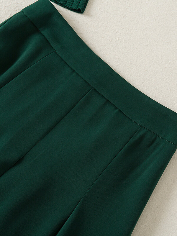 Conjuntos de princesa Kate Middleton para mujer, suéter de manga larga, Tops, media falda de línea A, traje de fiesta en el lugar de trabajo, alta calidad, verde, Primavera