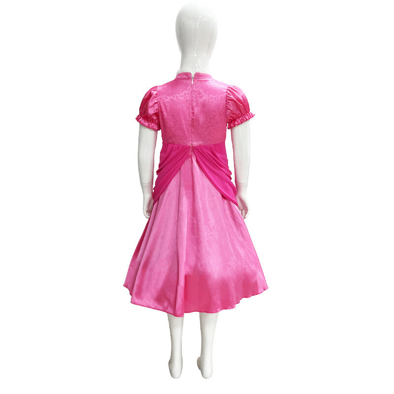 Платье принцессы розовое Персиковое для девочек, одежда для ролевых игр на Хэллоуин и день рождения, одежда для представлений