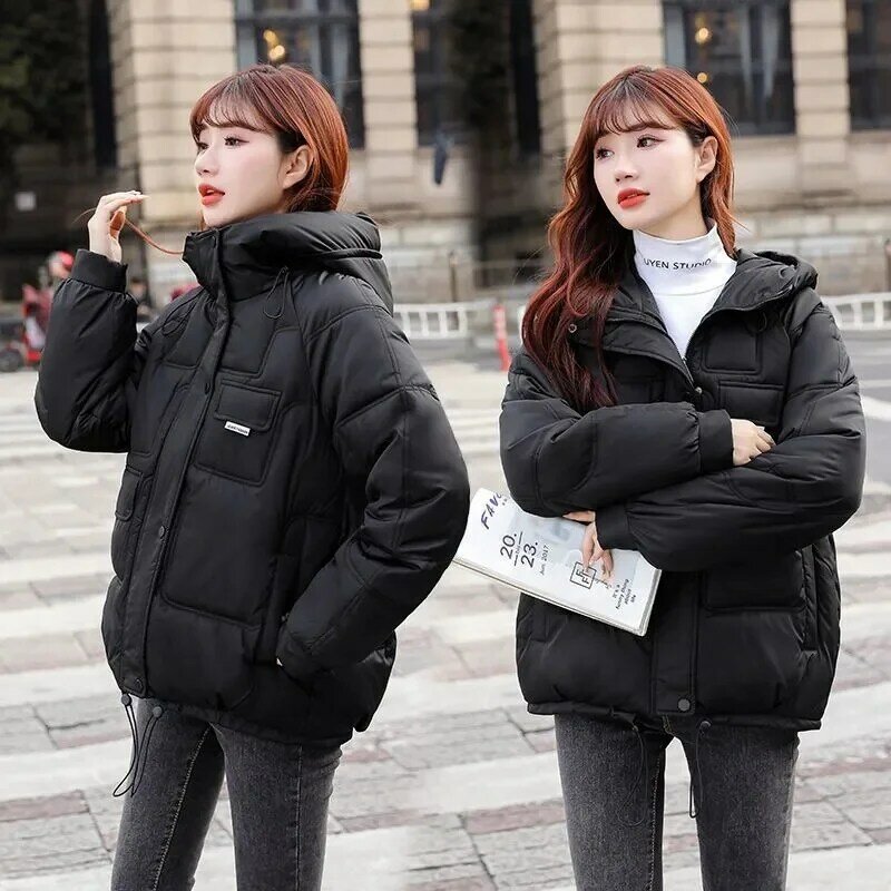 女性の冬のパーカー,綿のコート,韓国のだぶだぶのアウター,新しい冬のコレクション2023