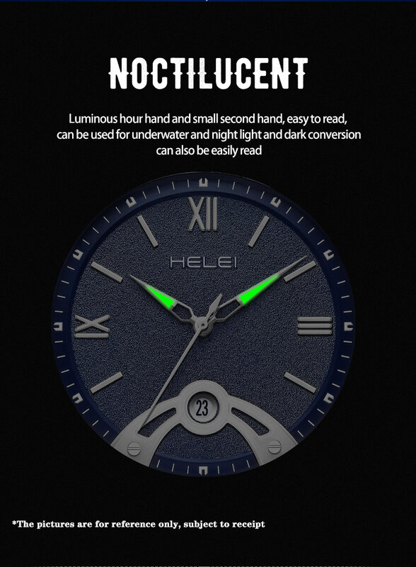HELEI-Relógio de quartzo casual masculino com data luminosa, relógio de pulso esportivo, nova moda