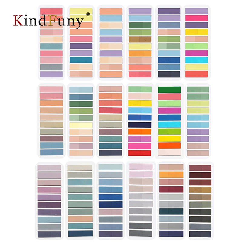KindFuny 18 упаковок/набор прозрачных липких заметок, самоклеящиеся книжные маркеры, Аннотация, книга для чтения, яркий язычок