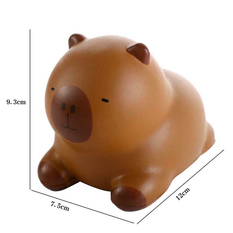 ตุ๊กตาของขวัญของเล่นแบบบีบสำหรับบีบ Capybara จำลองของตกแต่งทำจาก PU ทรงแคปซูลเด้งช้า