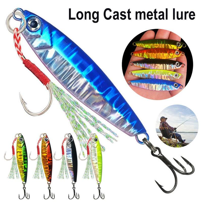 Seta-Long Casting Jig Fishing Lure, Metal Bass Bait, costa, água doce, água salgada, truta, 7g, 42mm, 14g, 54mm, 18g, 61mm, Q0Z0