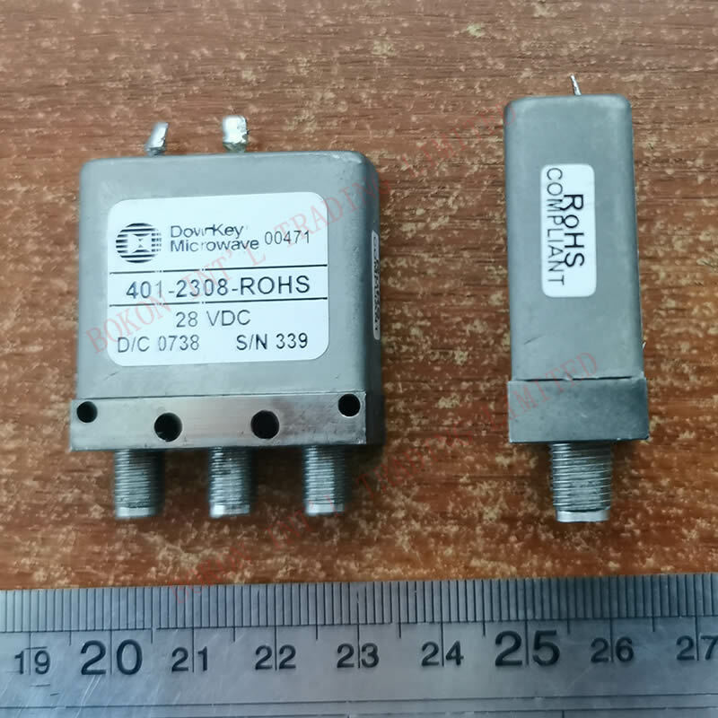 Interruptor de microondas RF, 0 a 18 GHz, 28vdc, 401-2308, SPDT, failsafe, DC a 18 ghz, 28VDC, 18 GHz, conectores hembra SMA, 401-2308-4