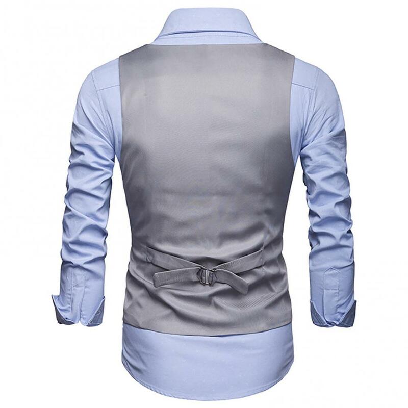 Colete masculino clássico de peito único de negócios, colete monocromático de terno formal, tamanho grande, novo, 2020