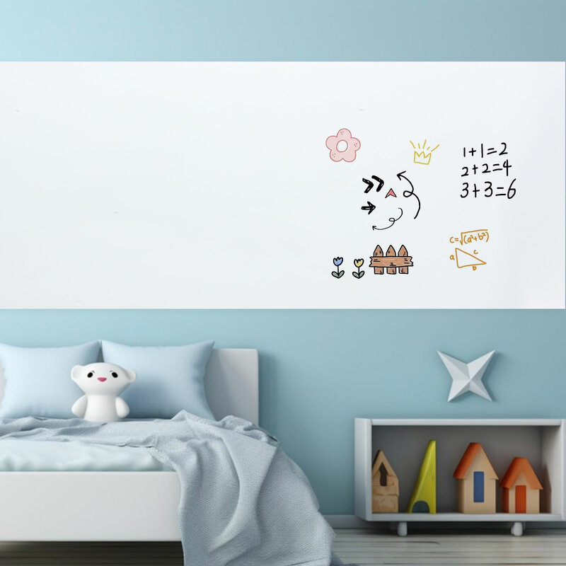 Stiker papan tulis 45cm x 200cm dapat dihapus papan kapur dapat dihapus PVC menggambar Mural dekorasi papan kapur stiker dinding untuk kamar anak-anak
