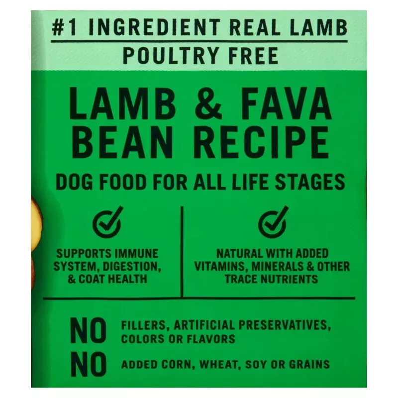 Pure Balance Cordeiro e Fava Feijão Receita, Dry Dog Food, Grain-Free, 24 lbs