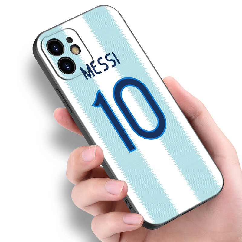 Funda de teléfono negra de fútbol para Xiaomi Redmi Note 13 Pro 12 11E Pro Plus 11S 11T 10 Pro 10T 5G 10S, Messi Ronaldo Mbappe Neymar