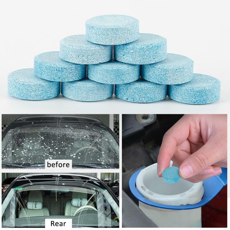 100pcs Solid Cleaner compresse effervescenti per auto detergente per parabrezza detergente per wc in vetro detergente per spruzzi d'acqua accessori per auto