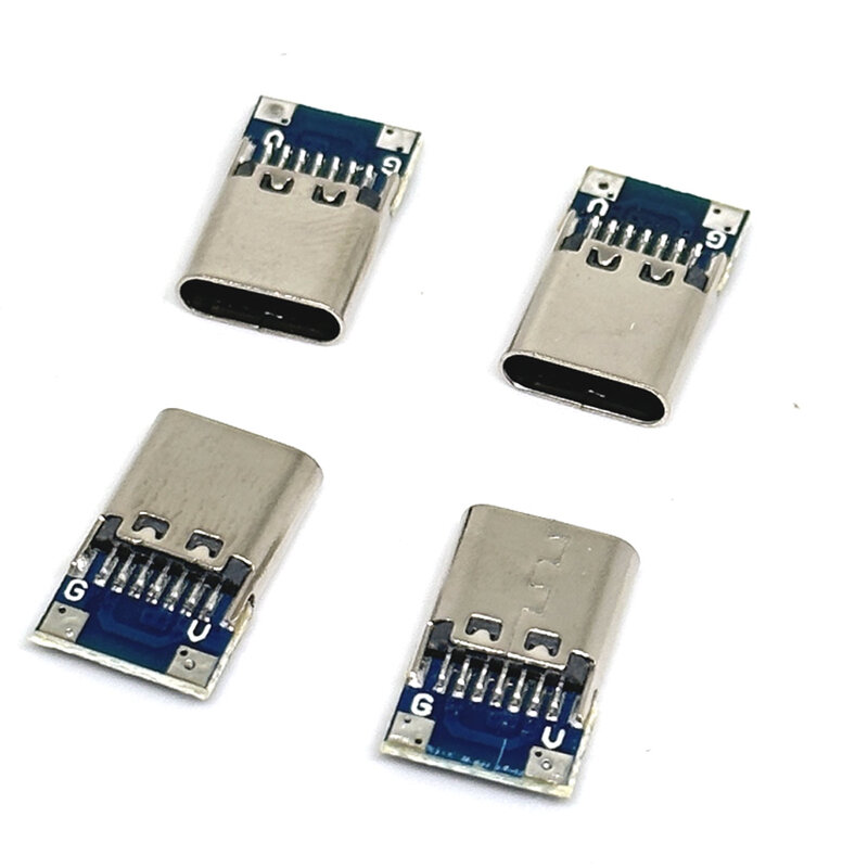 1/2/5/10pcs USB 3.1 Type C Connector Support for PD Female Socket receptacle Through Holes PCB 180 Vertical Shield Dual resistor