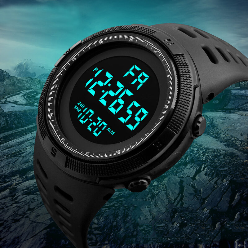 Relógio eletrônico digital masculino UTHAI, brilho esportivo, mostrador grande, ao ar livre, tendência de aventura, multifuncional, 49mm, C26