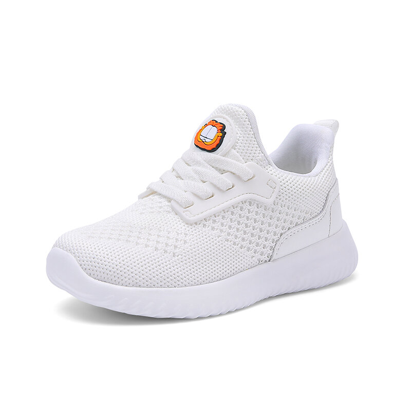 Children's sports shoes, spring and autumn flying weaving, breathable new casual shoes for boys and girls, soft sole, anti slip