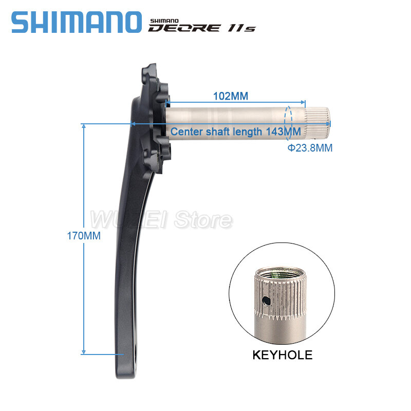 SHIMANO DEORE FC M5100 Crankset Asli 1X11 Kecepatan MTB 34/36T Crank WUZEI Chainring BB MT501/MT500/BB52 untuk Saint MTB Crankset