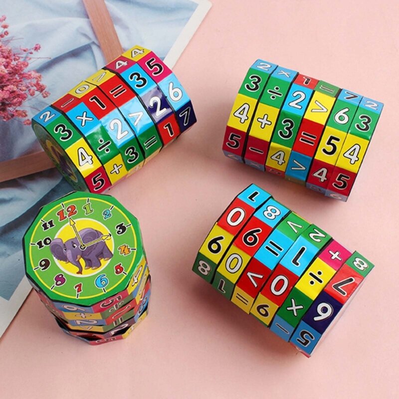 Crianças criativas cubo mágico matemática brinquedos adição subtração multiplicação e divisão de aprendizagem brinquedo educativo montessori brinquedos