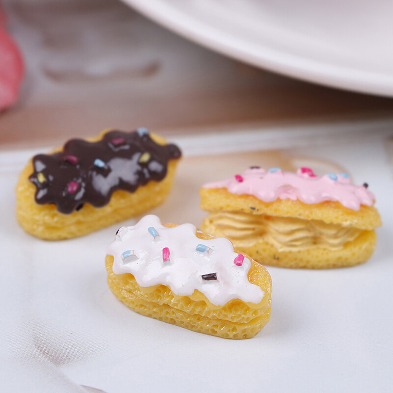 Rumah Boneka Miniatur Kue Roti DIY Makanan Penutup Nampan Makanan Mini Klip Roti untuk BJD Boneka Rumah Dapur Aksesori Furnitur