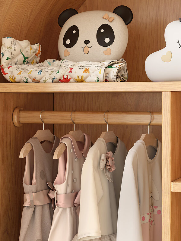 Children's Storage Wardrobe Kids Home Bedroom Baby Solid Wood Little Closet Low Cabinet Storage Cabinet